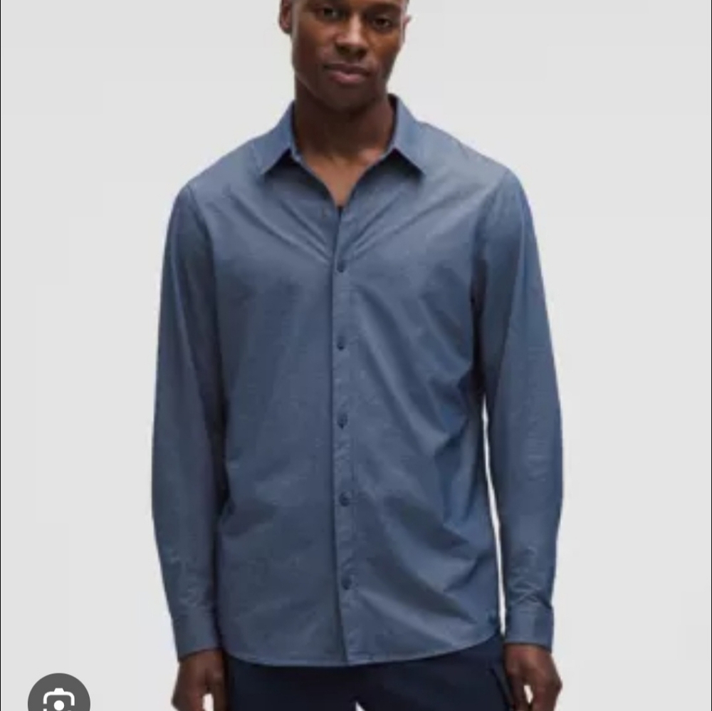 Lululemon commission mens button down long sleeve shirt